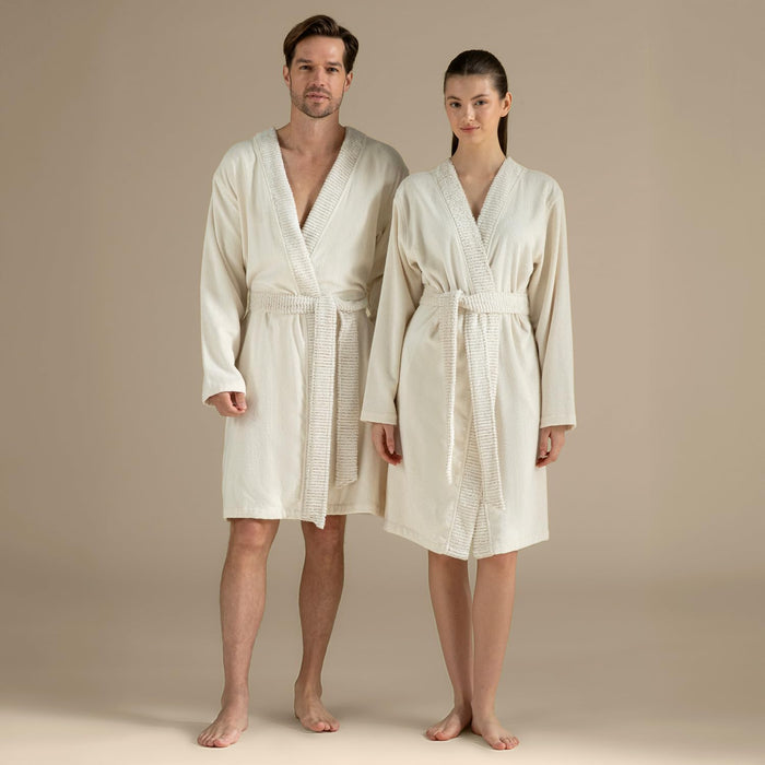 Soire Unisex Terry Cloth Bathrobe Natural