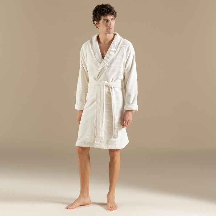 Eva Unisex Terry Cloth Bathrobe Ecru
