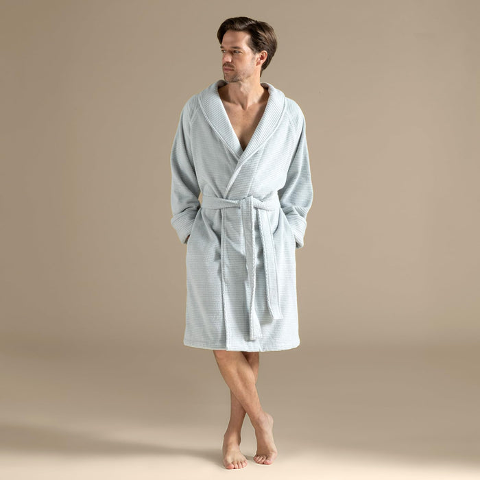 Eva Unisex Terry Cloth Bathrobe Pearl Blue