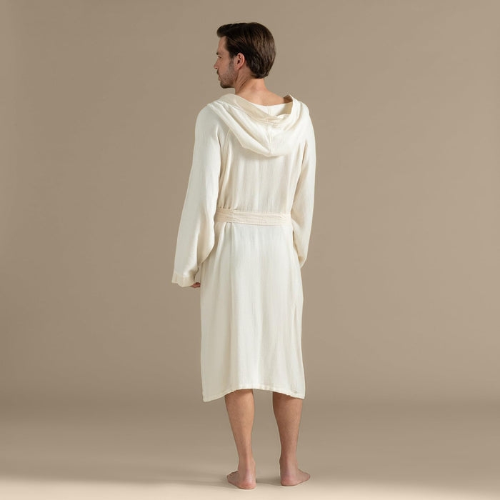 Carra Unisex Terry Cloth Bathrobe Natural