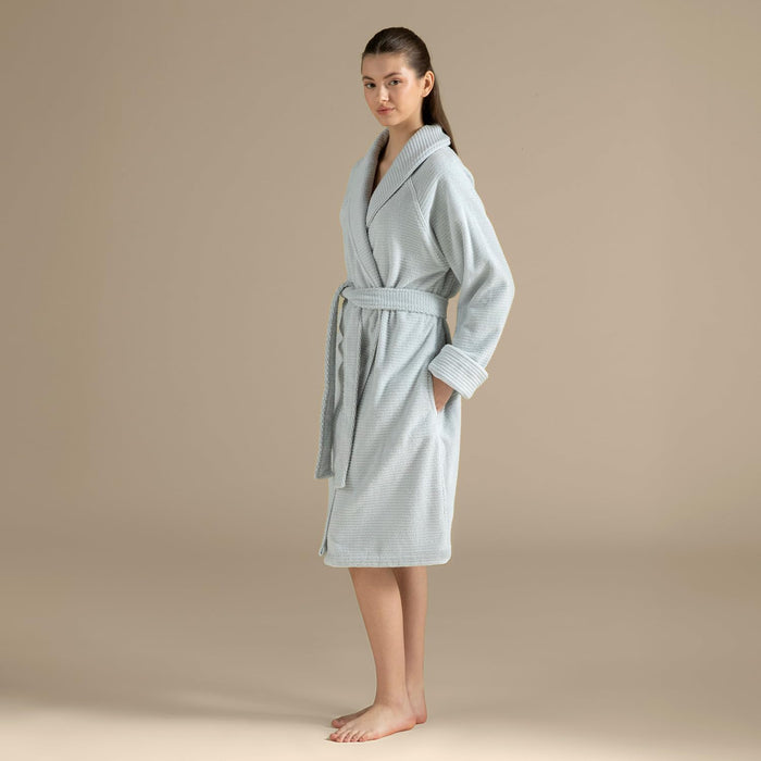 Eva Unisex Terry Cloth Bathrobe Pearl Blue