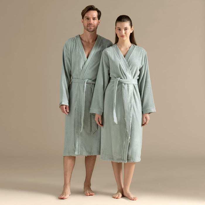 Floss Unisex Terry Cloth Bathrobe Smoke Green