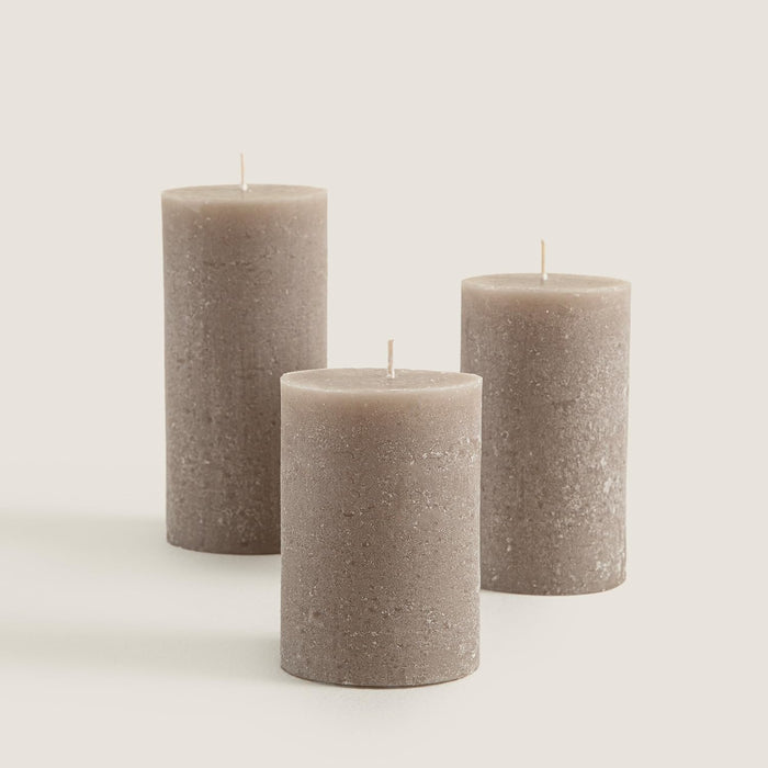 Glacier Pillar Candle 2.75x5.5 inch Mink