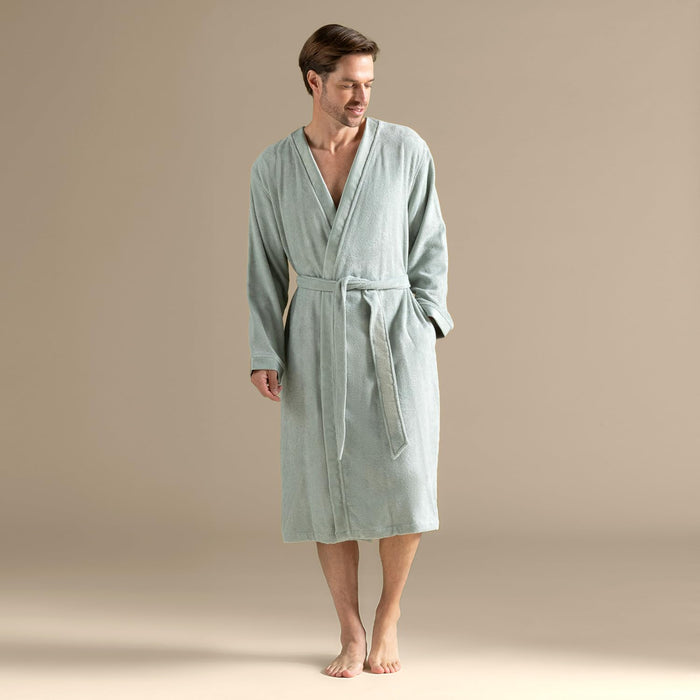 Floss Unisex Terry Cloth Bathrobe Smoke Green