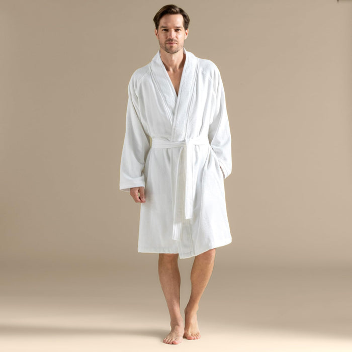 Moreno Unisex Terry Cloth Bathrobe White