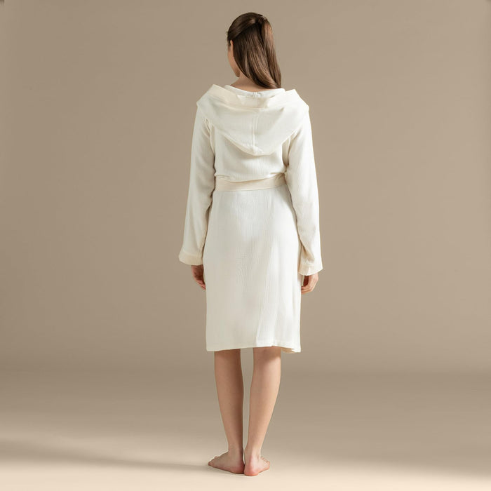 Carra Unisex Terry Cloth Bathrobe Natural