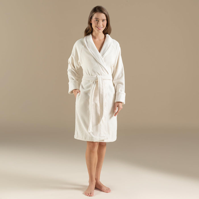 Eva Unisex Terry Cloth Bathrobe Ecru