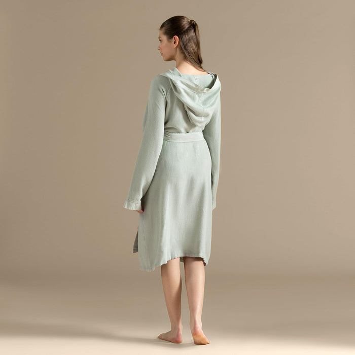 Carra Unisex Terry Cloth Bathrobe Mineral Green