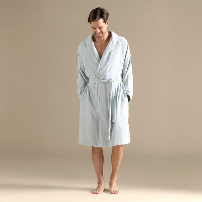 Solid Unisex Terry Cloth Bathrobe Pearl Blue
