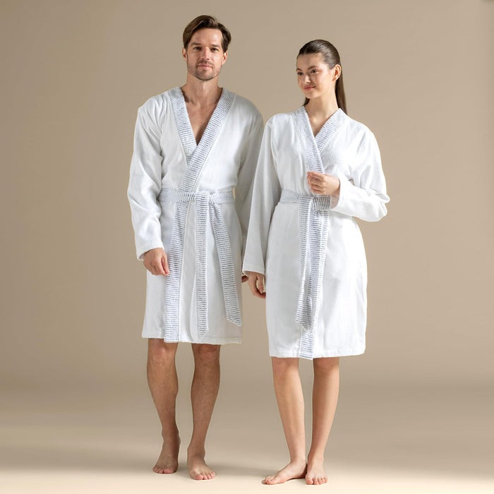 Rudder Unisex Terry Cloth Bathrobe White