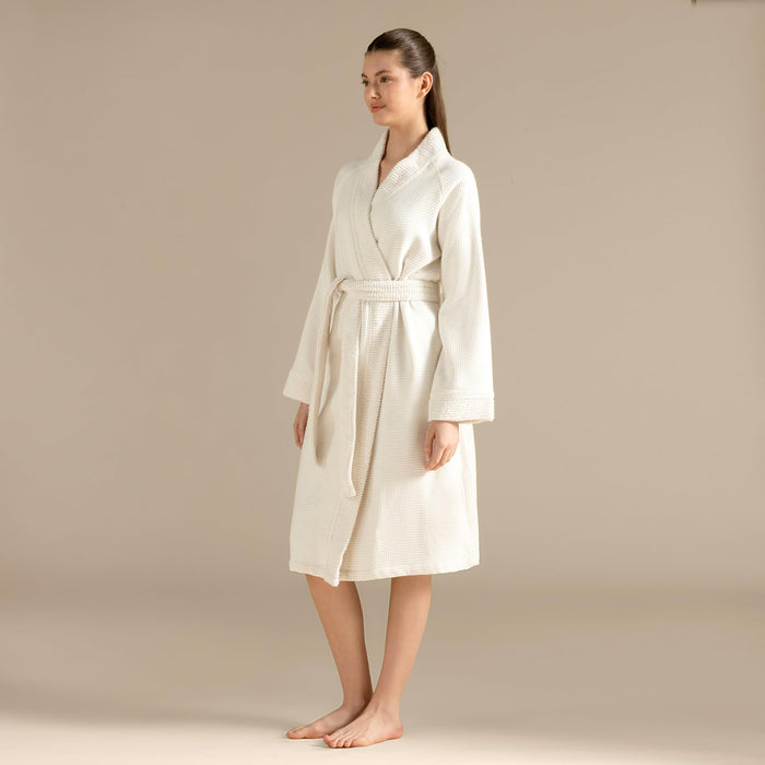 Pianta Unisex Terry Cloth Bathrobe Natural