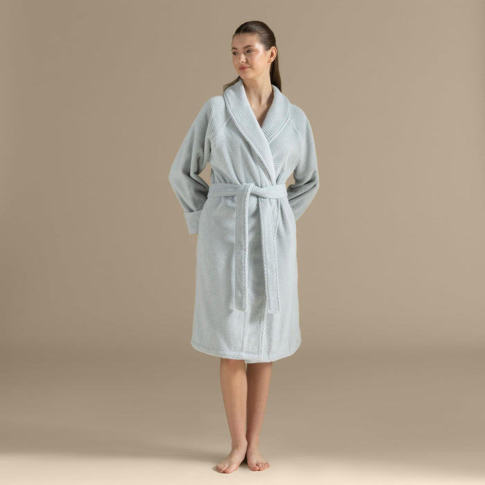 Eva Unisex Terry Cloth Bathrobe Pearl Blue