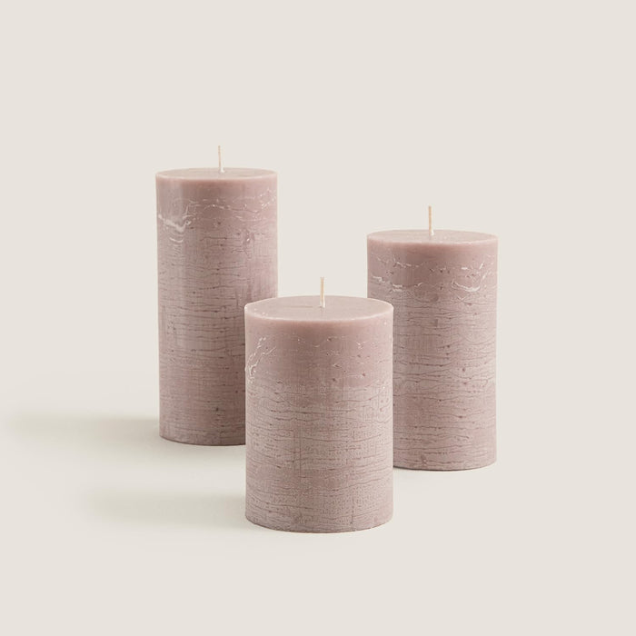 Glacier Pillar Candle 2.75x4.72 inch Rose