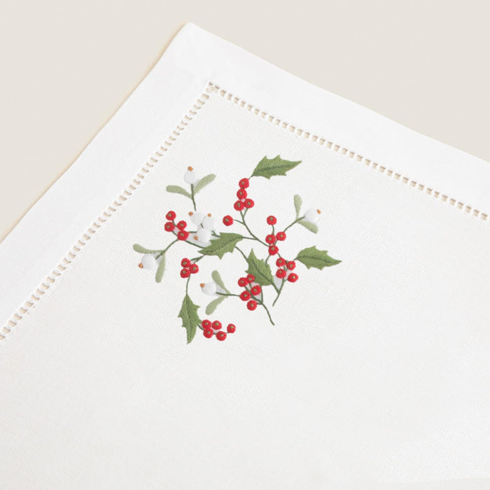 Coquina Embroidered Napkin 16x16 inch White