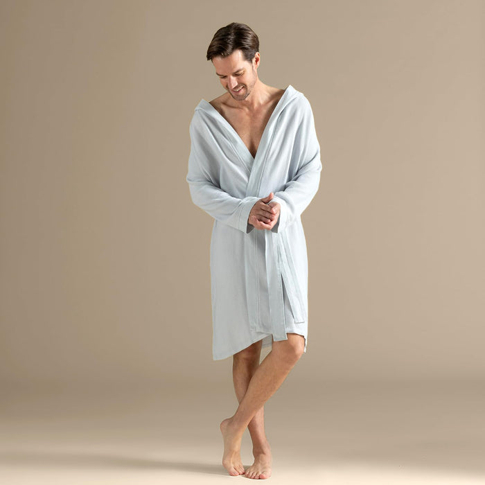 Carra Unisex Terry Cloth Bathrobe Pearl Blue