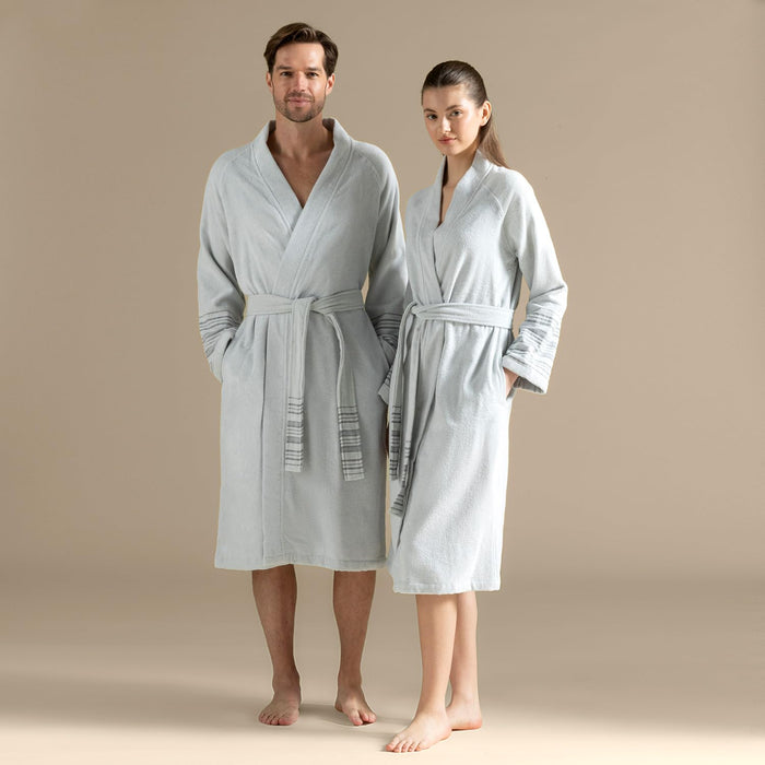 Derin Unisex Terry Cloth Bathrobe Pearl Blue