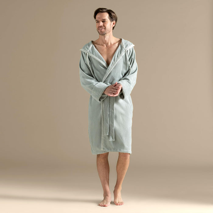 Ferme Unisex Terry Cloth Bathrobe Smoke Green