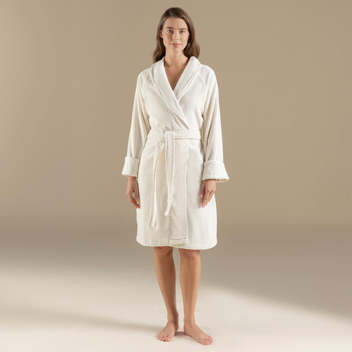 Eva Unisex Terry Cloth Bathrobe Ecru