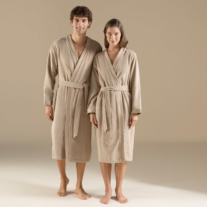 Floss Unisex Terry Cloth Bathrobe Dark Beige