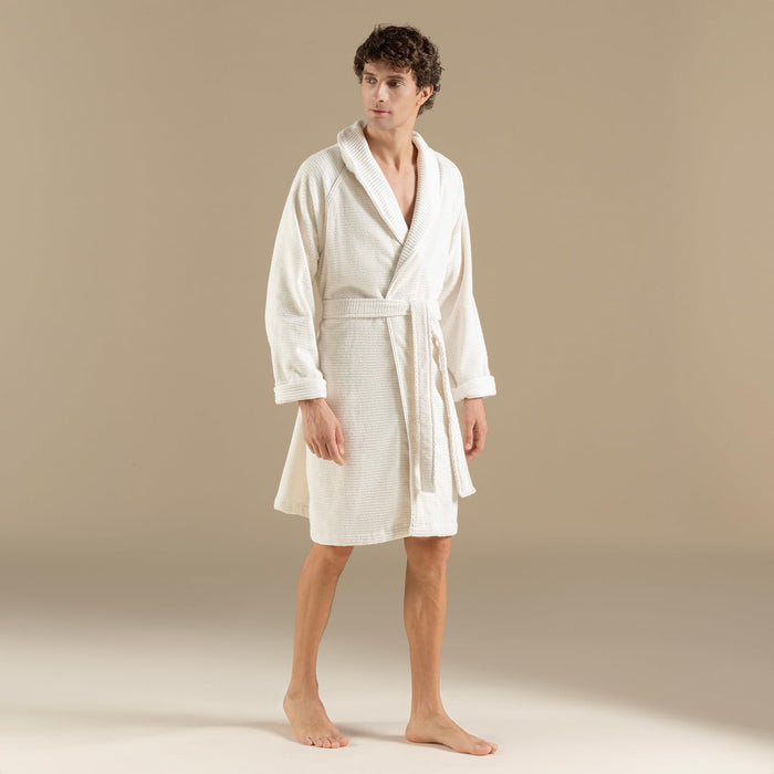 Eva Unisex Terry Cloth Bathrobe Ecru
