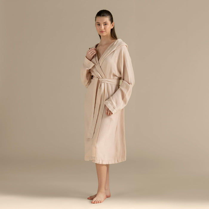 Carra Unisex Terry Cloth Bathrobe Soft Apricot