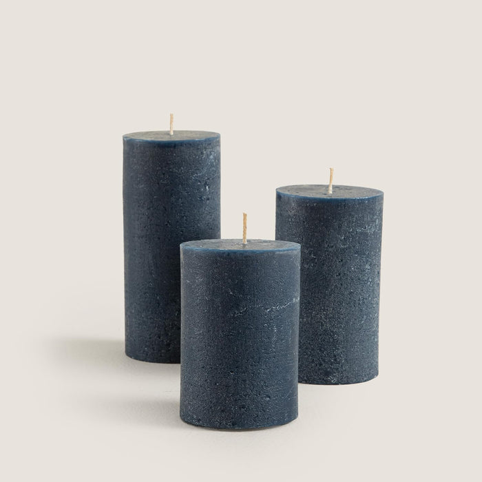Glacier Pillar Candle 2.75x3.94 inch Marine Blue