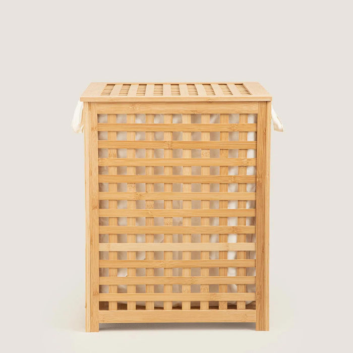 Bamboo Laundry Basket with Inner Fabric Liner 62x45 inch