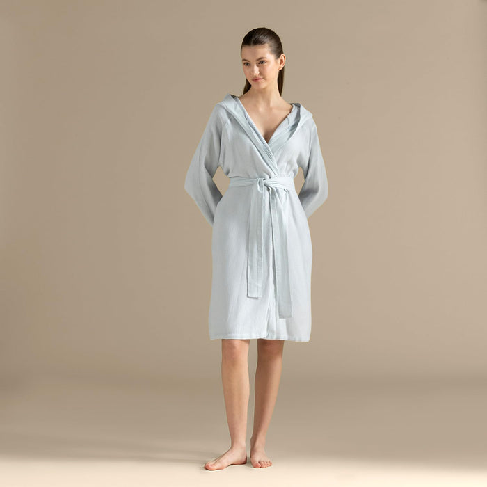 Carra Unisex Terry Cloth Bathrobe Pearl Blue