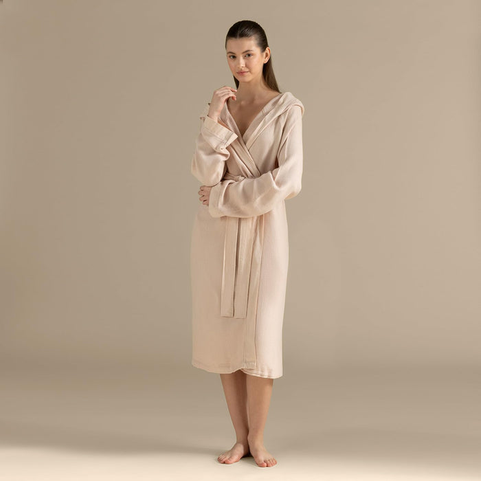 Carra Unisex Terry Cloth Bathrobe Soft Apricot