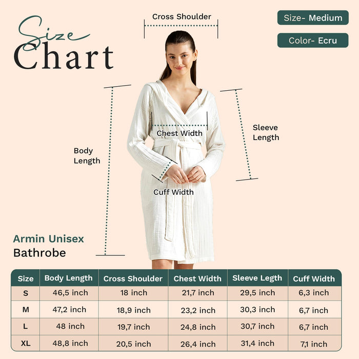 Armin Unisex Terry Cloth Bathrobe Ecru