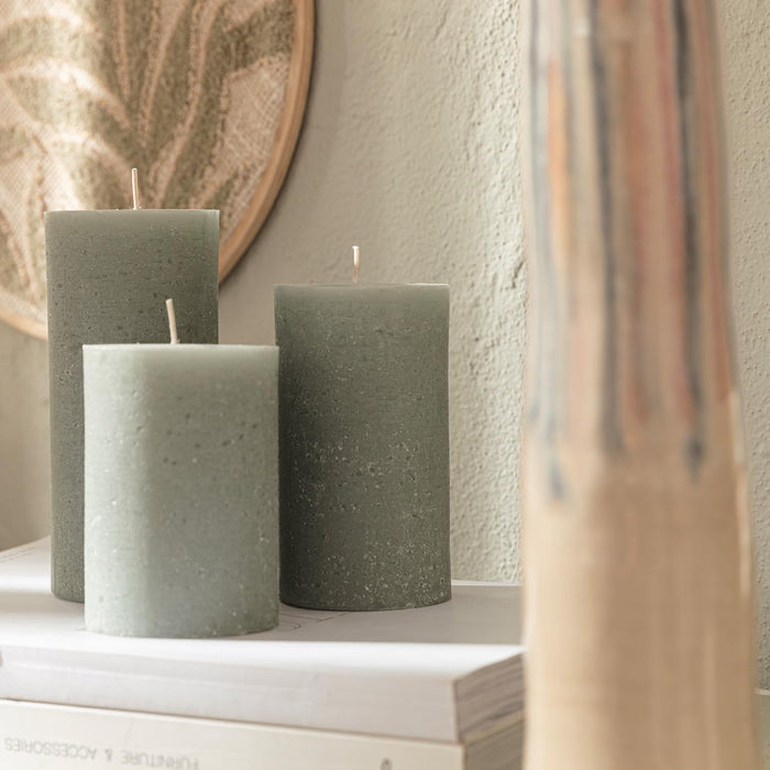 Glacier Pillar Candle 2.75x4.72 inch Green