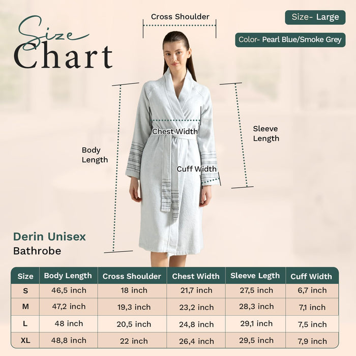 Derin Unisex Terry Cloth Bathrobe Pearl Blue