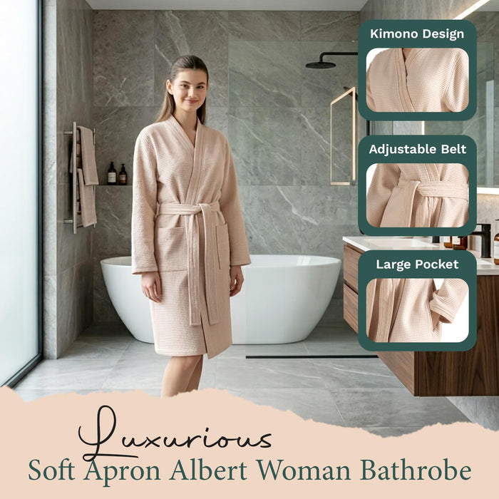 Albert Unisex Terry Cloth Bathrobe Soft Apron