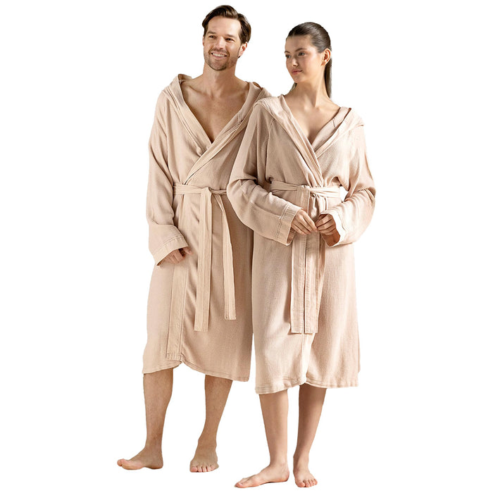 Carra Unisex Terry Cloth Bathrobe Soft Apricot