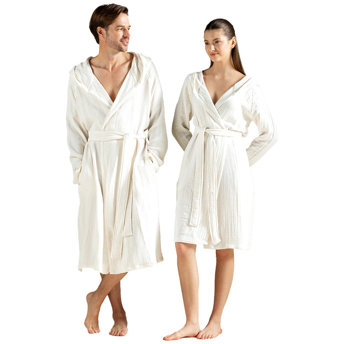 Armin Unisex Terry Cloth Bathrobe Ecru