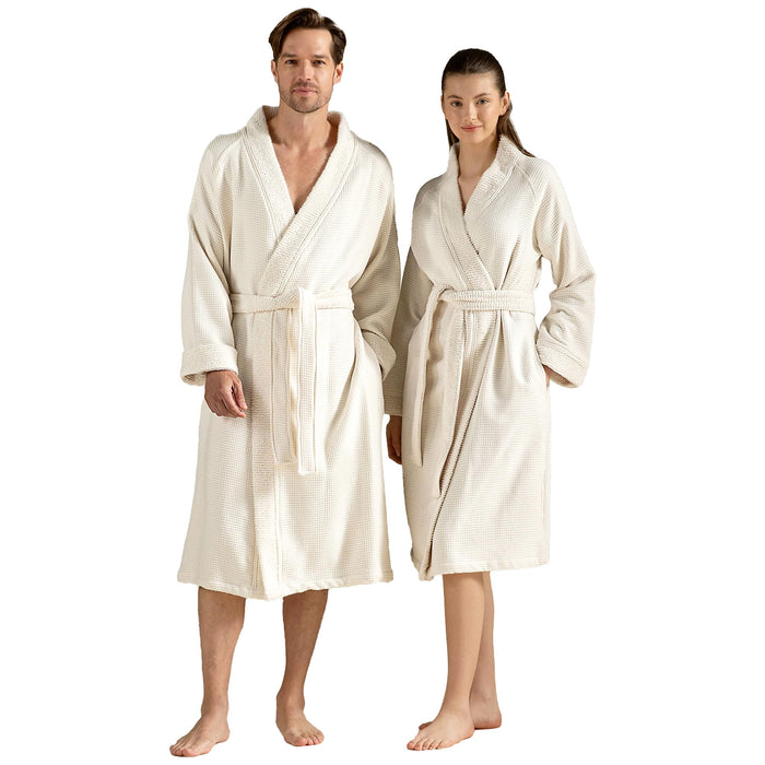 Pianta Unisex Terry Cloth Bathrobe Natural