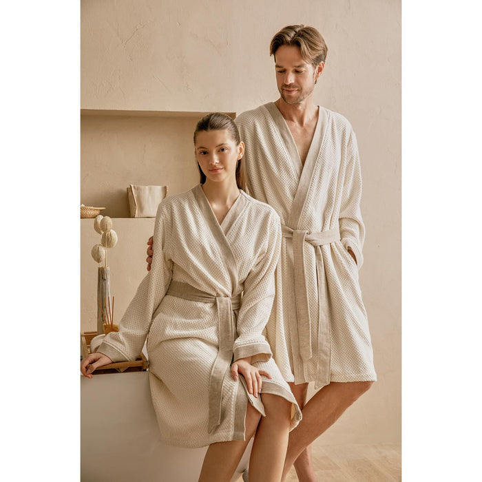 Isola Unisex Terry Cloth Bathrobe Natural