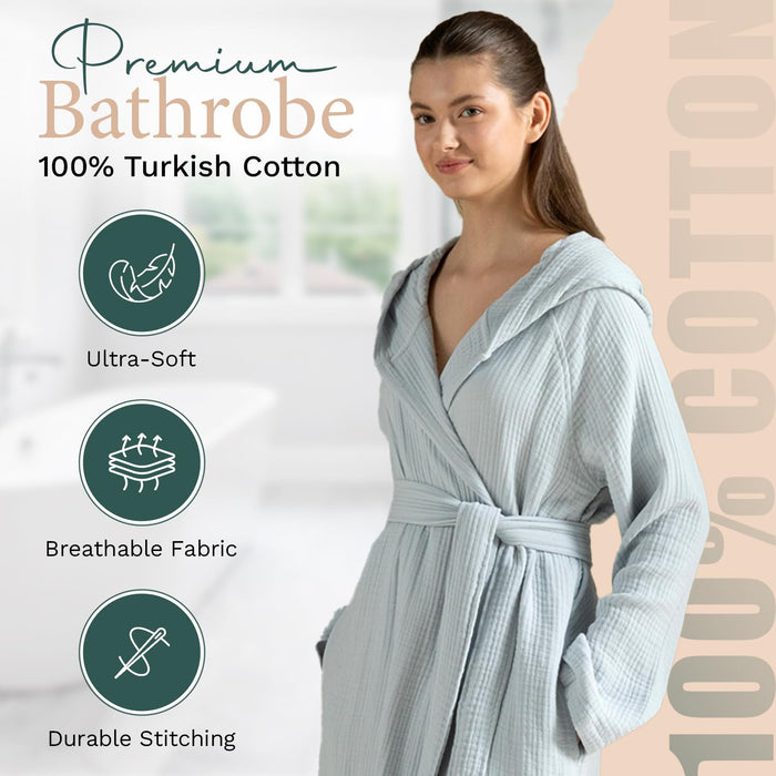 Armin Unisex Terry Cloth Bathrobe Pearl Blue