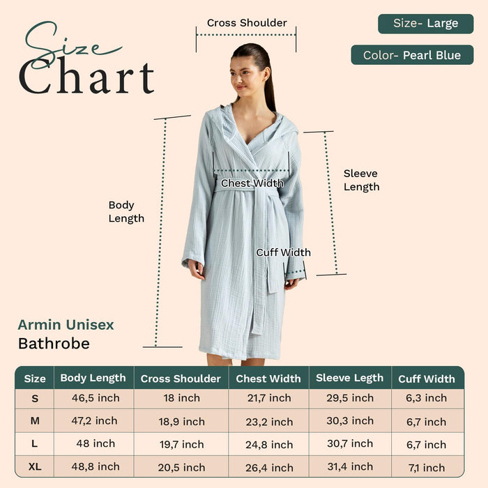 Armin Unisex Terry Cloth Bathrobe Pearl Blue