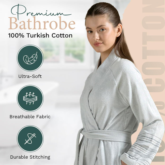 Derin Unisex Terry Cloth Bathrobe Pearl Blue