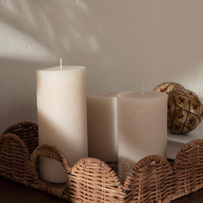 Glacier Pillar Candle 2.75x3.94 inch Beige