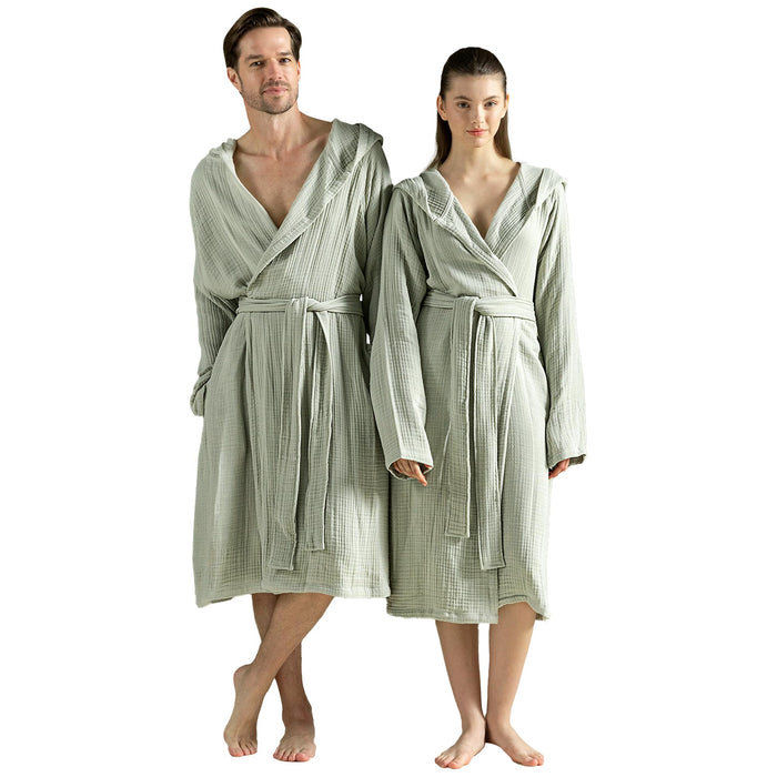 Armin Unisex Terry Cloth Bathrobe Mineral Green