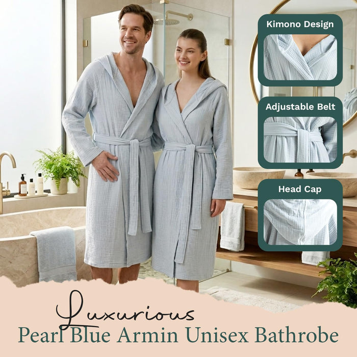Armin Unisex Terry Cloth Bathrobe Pearl Blue