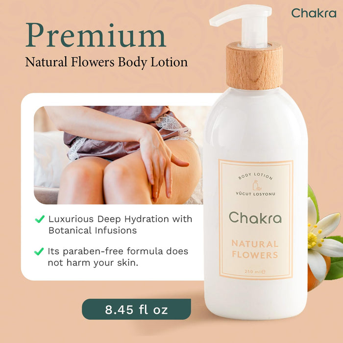Body Lotion for Women & Men 8.4 oz Natural Flowers