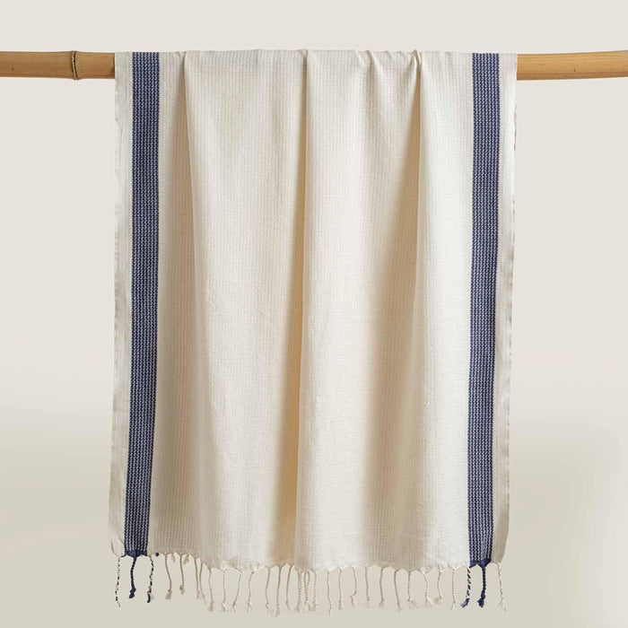 Amalfi Cotton Peshtemal Beach Towel Marine Blue