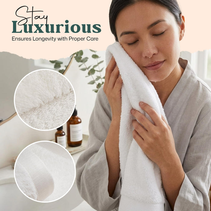Solid Bundle 2 Pack of Washcloth and Face Towel White