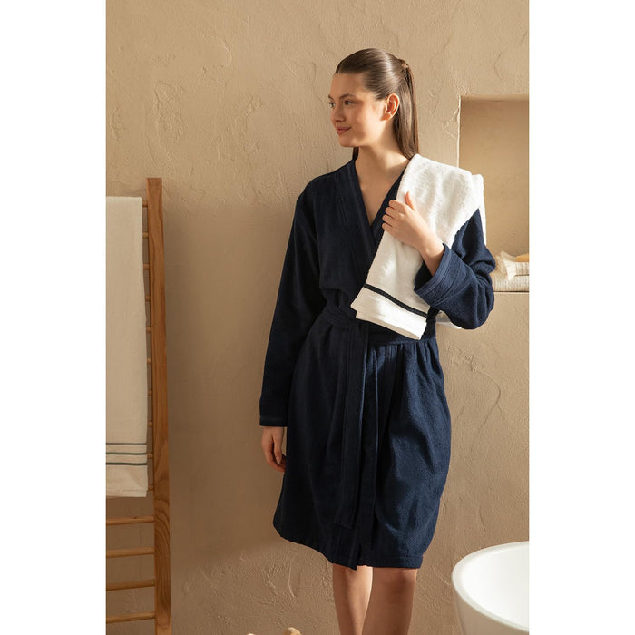 Anhor Unisex Terry Cloth Bathrobe Marine Blue