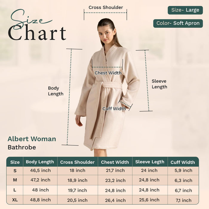 Albert Unisex Terry Cloth Bathrobe Soft Apron