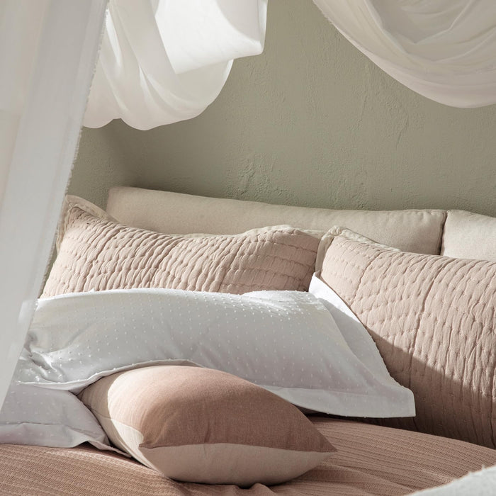 Palmita Pique Coverlet Double Size 79x87 inch Soft Apricot