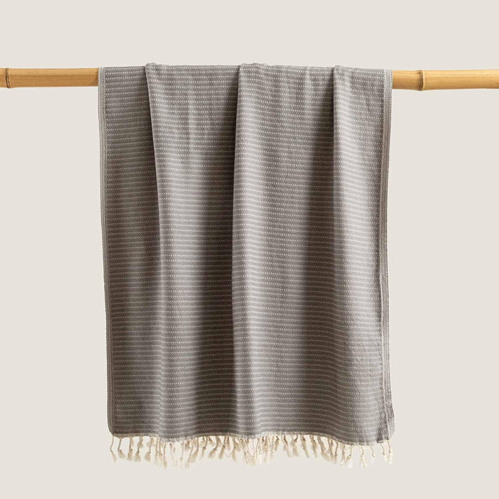 Arcan Cotton Peshtemal Beach Towel Grey